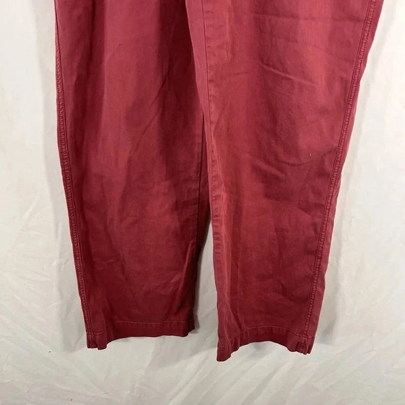 Coldwater Creek Pants Women's 10 Solid Red Button Zip High Rise Cotton Blend - Picture 3 of 8